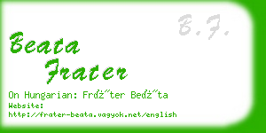 beata frater business card